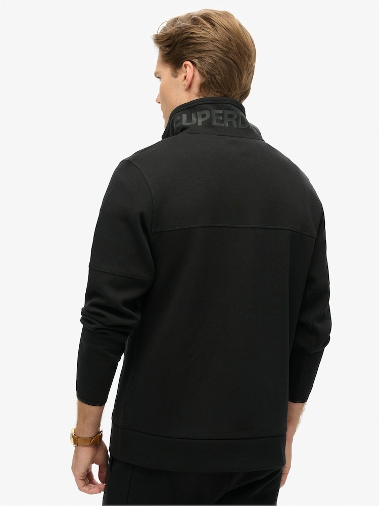 Superdry Black Black Tech Logo Half Zip Sweatshirt - Image 2 of 6