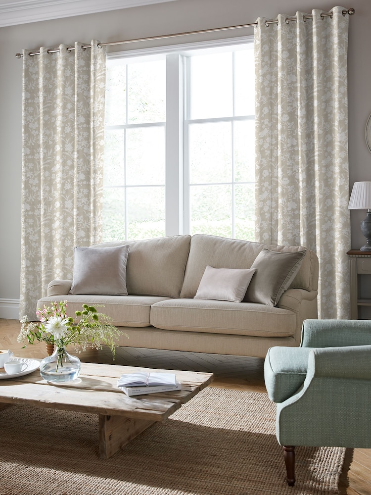 Laura Ashley Dove Grey Rye Made to Measure 100% Cotton Curtains - Image 1 of 9