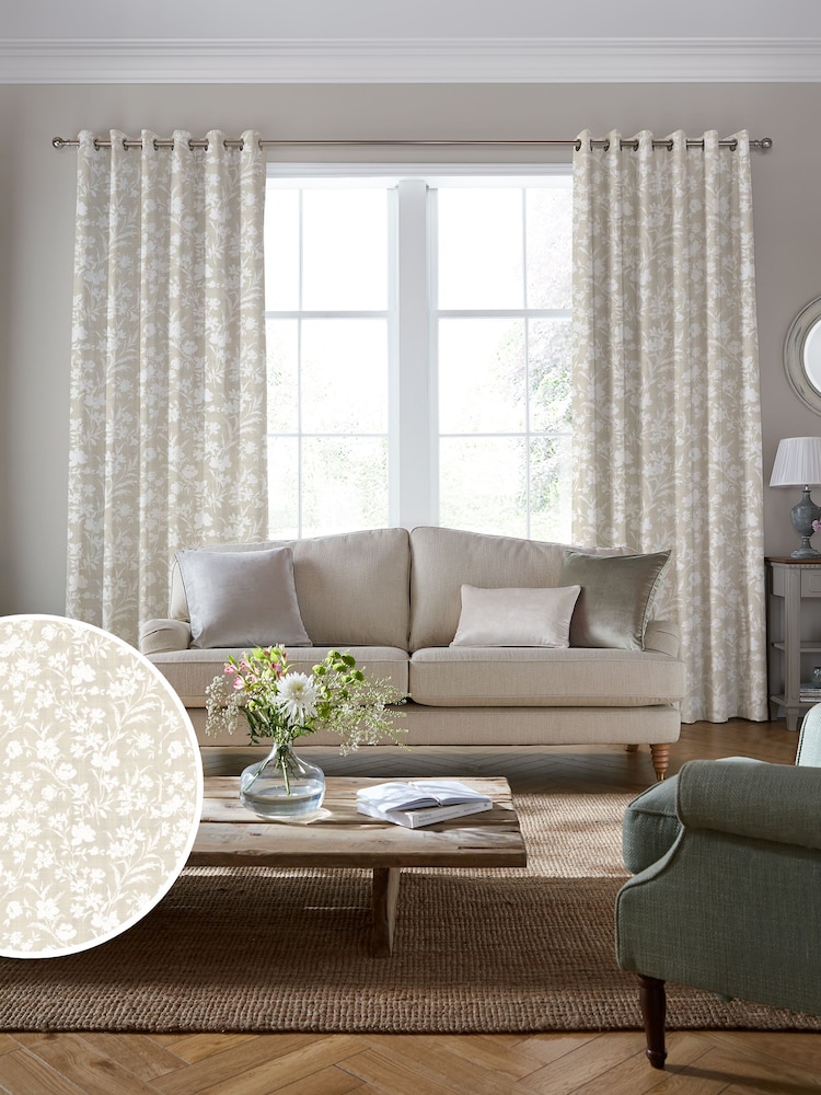 Laura Ashley Dove Grey Rye Made to Measure 100% Cotton Curtains - Image 2 of 9