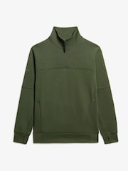 Superdry Dark Moss Green Dark Moss Green Tech Loose Half Zip Sweatshirt - Image 4 of 5