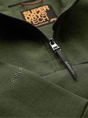 Superdry Dark Moss Green Dark Moss Green Tech Loose Half Zip Sweatshirt - Image 5 of 5