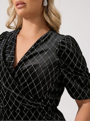 Yours Curve London барқыт жылтыр көйлек - 6суретінің 4 суреті