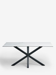 White Marble Effect Astoria Ceramic Dining Table - Image 4 of 7