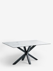 White Marble Effect Astoria Ceramic Dining Table - Image 5 of 7