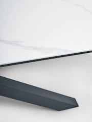White Marble Effect Astoria Ceramic Dining Table - Image 6 of 7