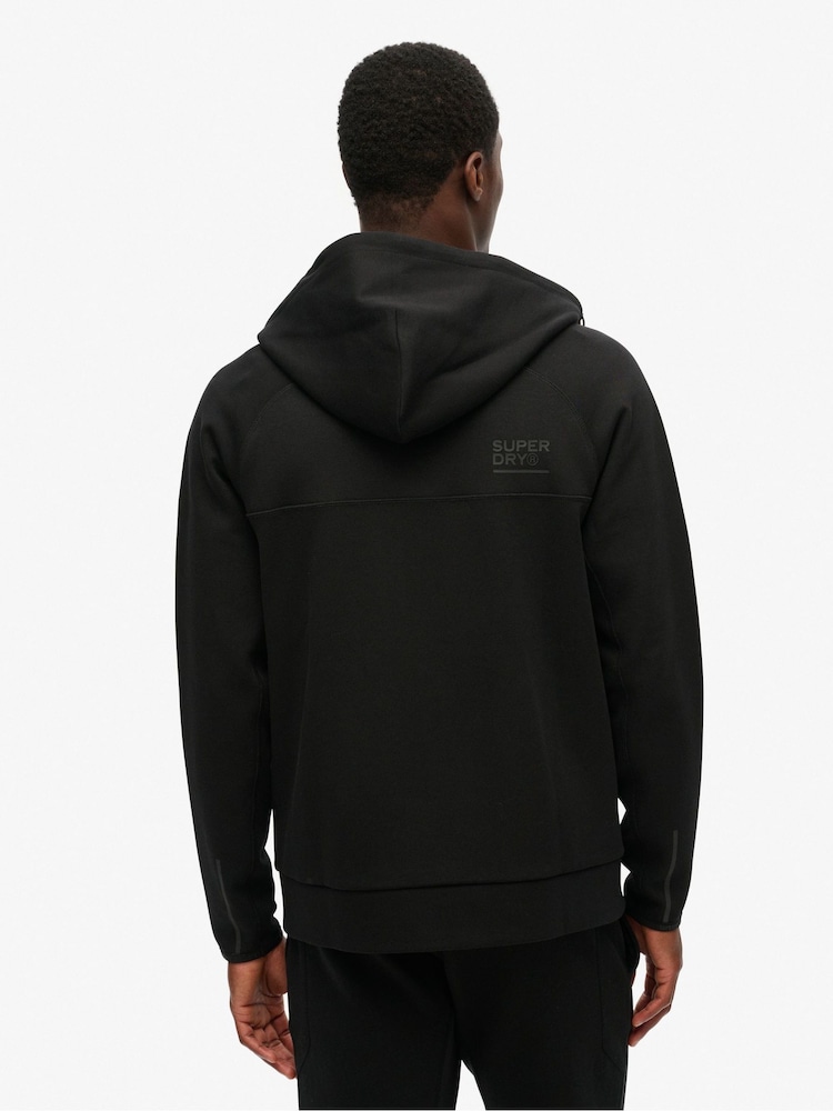 Superdry Black Tech Logo Loose Fit Zip Hoodie - Image 3 of 6