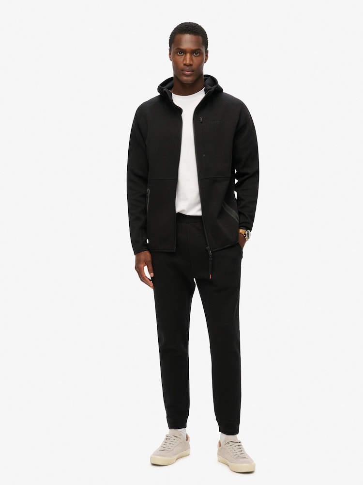 Superdry Black Tech Logo Loose Fit Zip Hoodie - Image 4 of 6