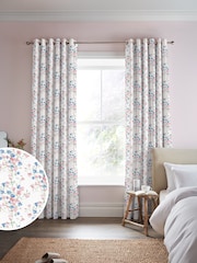 Laura Ashley Coral Pink Charlotte Made to Measure 100% Cotton Curtains - Image 1 of 9