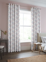 Laura Ashley Coral Pink Charlotte Made to Measure 100% Cotton Curtains - Image 2 of 9