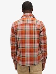 Superdry Boseman Check Orange 100% Cotton Vintage Check Overshirt - Image 2 of 7