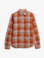 Superdry Boseman Check Orange 100% Cotton Vintage Check Overshirt - Image 5 of 7