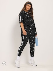Yours Curve Black Polka Dot Active T-Shirt - Image 2 of 7