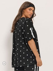 Yours Curve Black Polka Dot Active T-Shirt - Image 3 of 7