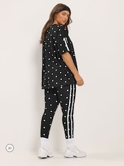 Yours Curve Black Polka Dot Active T-Shirt - Image 5 of 7