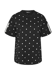 Yours Curve Black Polka Dot Active T-Shirt - Image 6 of 7