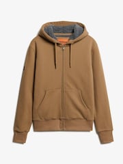 Superdry Caramel Brown Borg Lined Zip Hoodie - Image 5 of 5