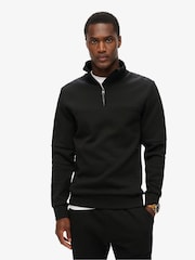 Superdry Black Dark Moss Green Tech Loose Half Zip Sweatshirt - Image 1 of 5