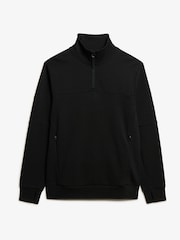 Superdry Black Dark Moss Green Tech Loose Half Zip Sweatshirt - Image 4 of 5