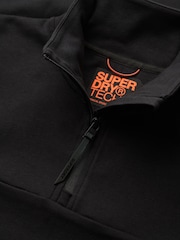 Superdry Black Dark Moss Green Tech Loose Half Zip Sweatshirt - Image 5 of 5