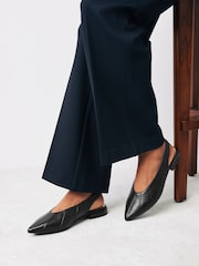 črna - Usnjeni čevlji s paneli in paščkom čez peto Forever Comfort® - Slika 1 iz 7