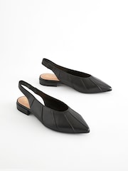 črna - Usnjeni čevlji s paneli in paščkom čez peto Forever Comfort® - Slika 3 iz 7
