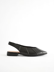 črna - Usnjeni čevlji s paneli in paščkom čez peto Forever Comfort® - Slika 4 iz 7