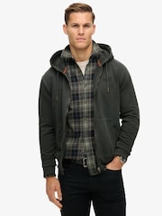 Superdry Washed Black 100% Cotton Essential Logo Washed Zip Hoodie - Image 2 of 5