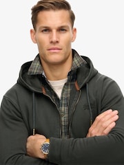 Superdry Washed Black 100% Cotton Essential Logo Washed Zip Hoodie - Image 3 of 5