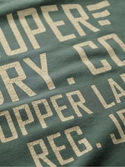 Superdry Drius Green 100% Cotton Copper Label Graphic Crew Sweat Top - Image 5 of 5