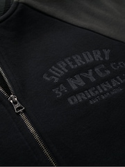Superdry Black College Graphic Jersey Bomber Jacket - Image 5 of 5