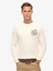Superdry Cream 100% Cotton Tattoo Graphic Sweatshirt - Image 1 of 5