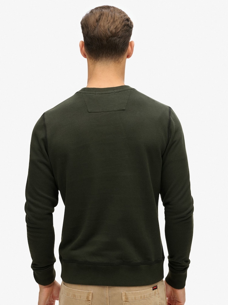 Superdry Washed Black Washed Black 100% Cotton Surplus Graphic Crew Neck Sweatshirt - Image 2 of 6
