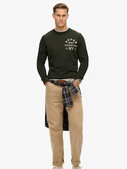 Superdry Washed Black Washed Black 100% Cotton Surplus Graphic Crew Neck Sweatshirt - Image 4 of 6