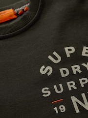Superdry Washed Black Washed Black 100% Cotton Surplus Graphic Crew Neck Sweatshirt - Image 6 of 6