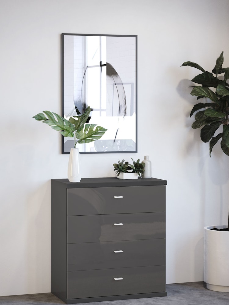 Wiemann Peyton Graphite 4 Drawer Glass Chest - Image 1 of 1