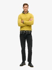 Superdry Oil Yellow Tonal Venue Logo 100% Cotton Sweatshirt - Image 2 of 3