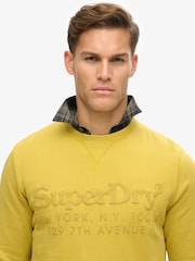 Superdry Oil Yellow Tonal Venue Logo 100% Cotton Sweatshirt - Image 3 of 3