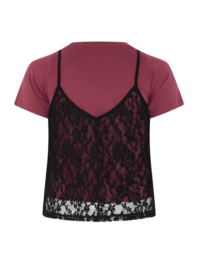 Yours Curve Red Limited Lace Cami Top - Image 6 of 6 Yours Curve Red Limited Lace Cami Top - Image 6 of 6