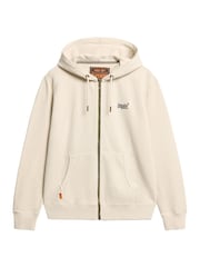 Superdry Washed Chalk 100% Cotton Essential Logo Washed Zip Hoodie - Image 4 of 5