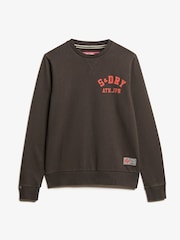 Superdry Bison Black 100% Cotton Athletic Printed Sweatshirt - Image 4 of 5