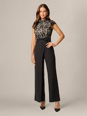 Adrianna Papell Combo Crepe Jumpsuit - Image 1 of 5