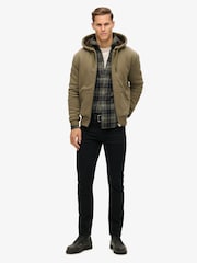 Superdry Brown Borg Lined Zip Hoodie - Image 2 of 5