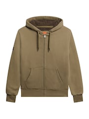 Superdry Brown Borg Lined Zip Hoodie - Image 5 of 5
