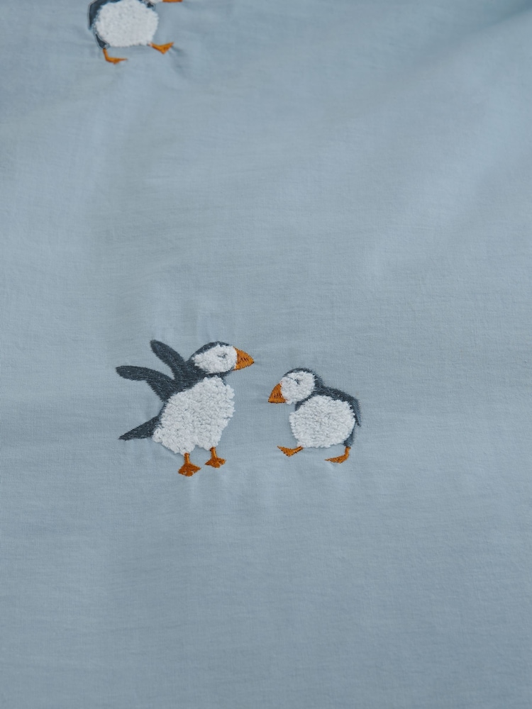 Blue Tufted Puffin 100% Cotton Duvet Cover and Pillowcase Set - Image 6 of 7