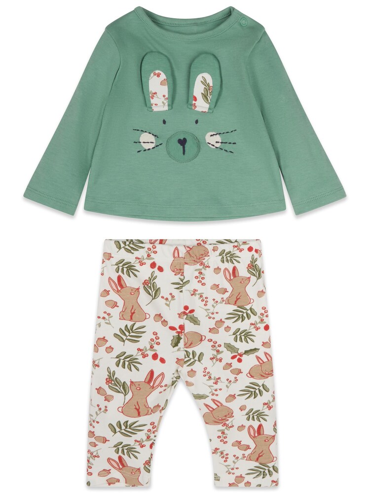M&Co Blue Bunny Top and Leggings Set - Image 1 of 3