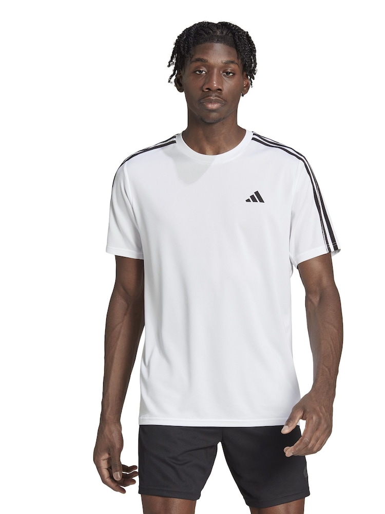 Белый - Adidas Train Essentials 3-в полоску Обучающая футболка - Изображение 1 из 7
