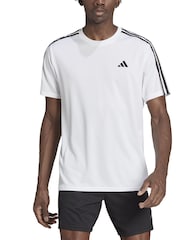 Белый - Adidas Train Essentials 3-в полоску Обучающая футболка - Изображение 4 из 7