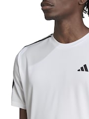 Белый - Adidas Train Essentials 3-в полоску Обучающая футболка - Изображение 5 из 7