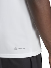 Белый - Adidas Train Essentials 3-в полоску Обучающая футболка - Изображение 6 из 7