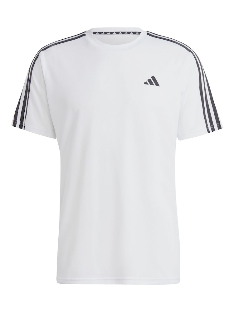 Белый - Adidas Train Essentials 3-в полоску Обучающая футболка - Изображение 7 из 7
